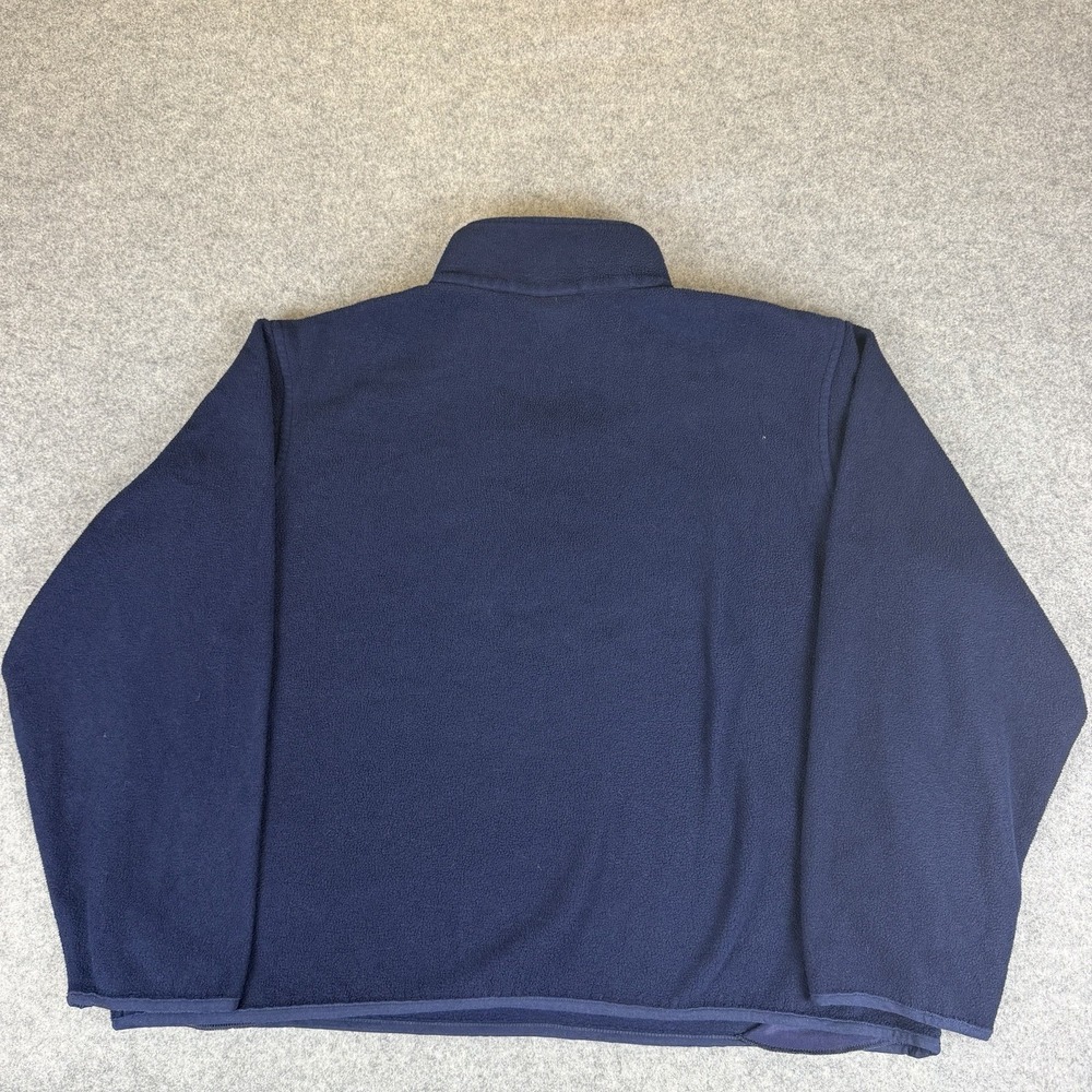 LL Bean Fleece Pullover Womens XL Regular 1/4 Zip Navy Blue USA Made Jacket - Picture 4 of 6